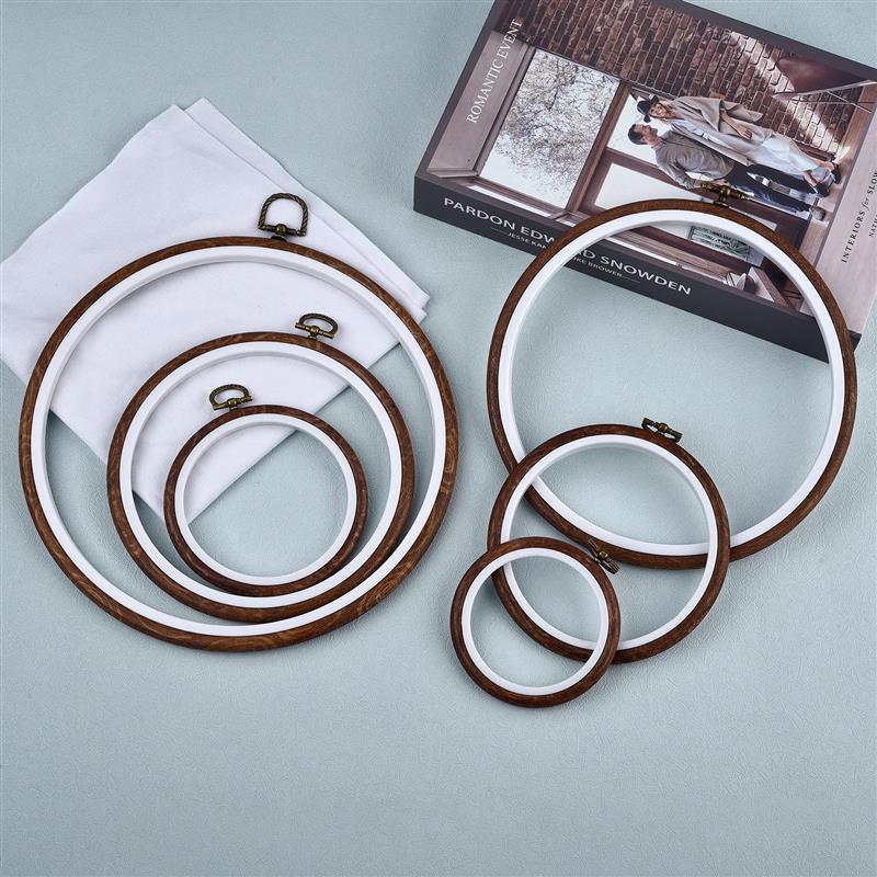 Embroidery Hoop Kit - Round Oval Wooden Color Embroidery Hoops