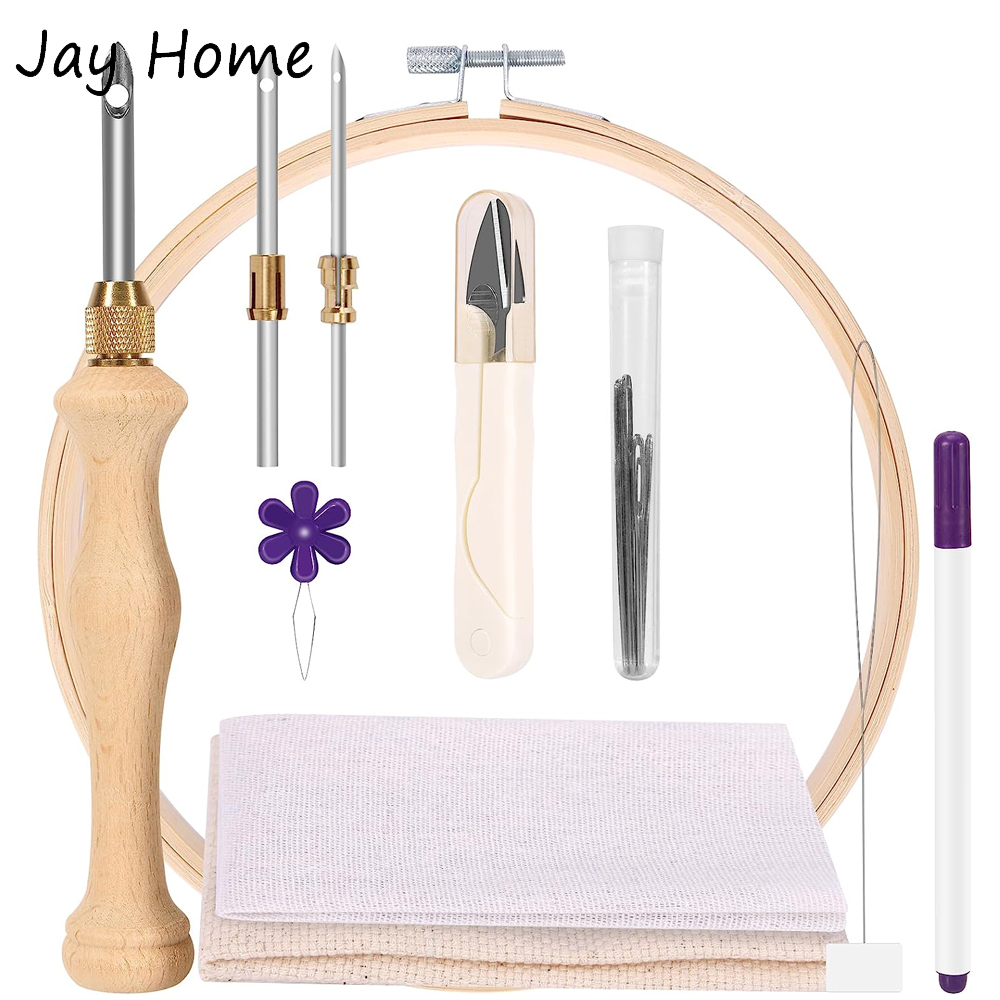 Embroidery Hoop Kit - Punch Needle Starter Kit with Embroidery