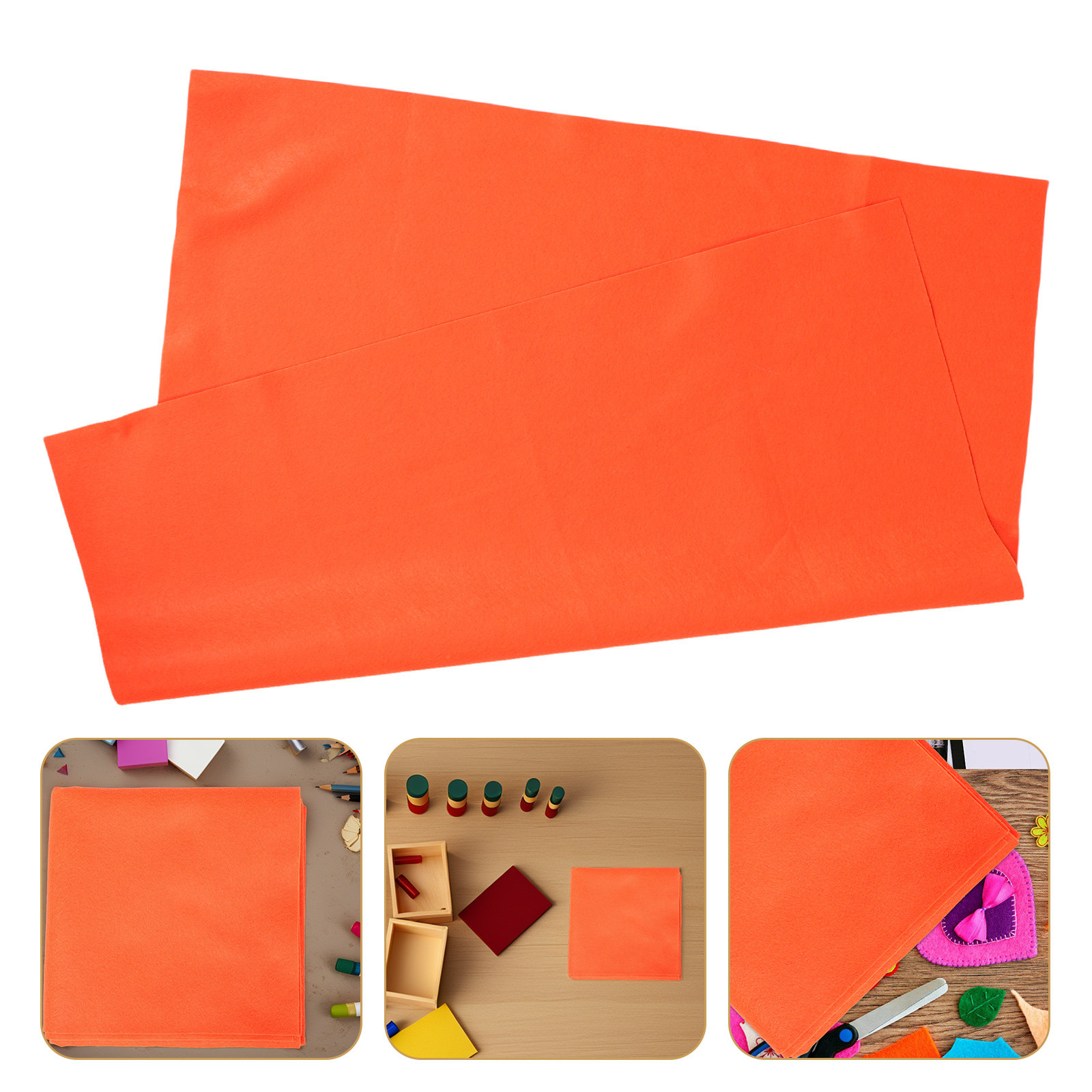 Art Craft Classes - Orange Felt Fabric Sheets Soft Flexible