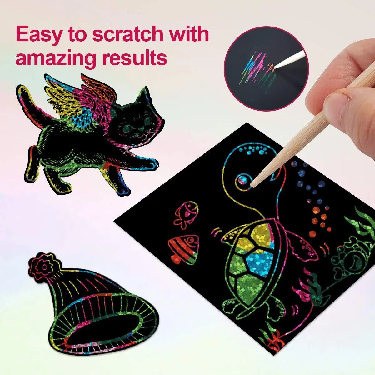 Art Craft Education - Many Creative Scratch Art Cards Kit!