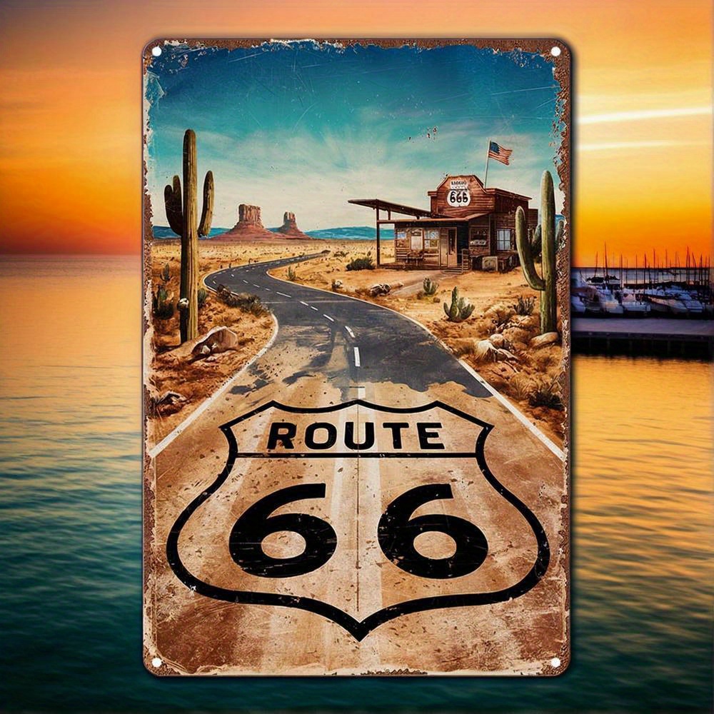 Art Craft Kitchen - Vintage Route 66 Metal Sign -