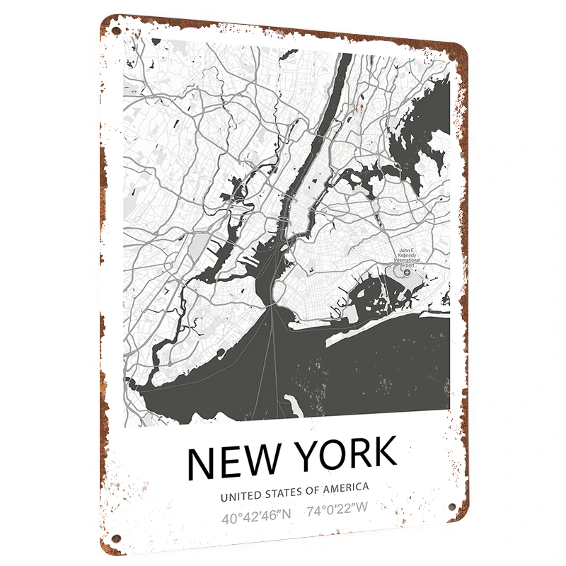 Art And Craft New York - New York City Map Art Metal