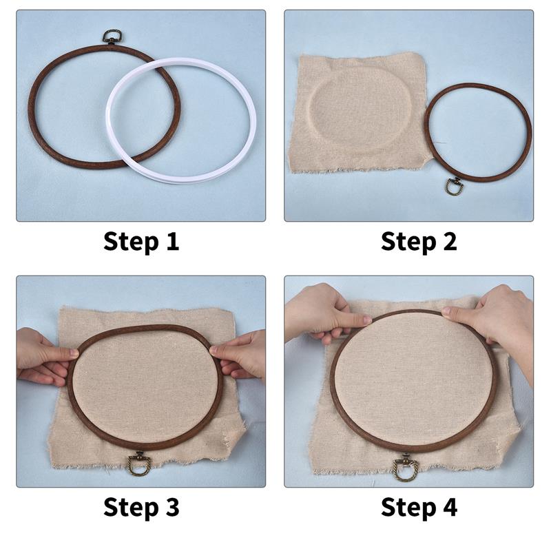Round Oval Wooden Color Embroi - Embroidery Hoop Kit 评论和价格