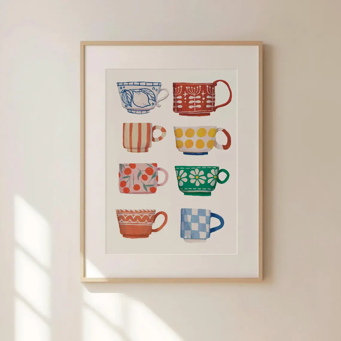 Tea Cup Print, Breakfast poste - Art Craft Kitchen 评论和价格