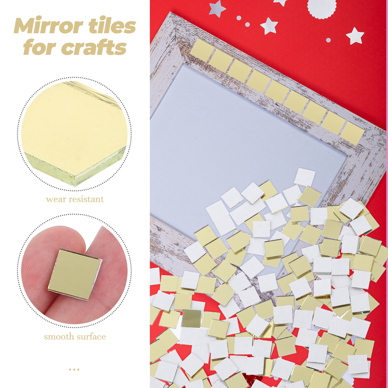 300Pcs Glass Mosaic Tiles Crys - Art Craft Mirror 评论和价格