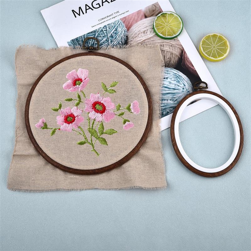 Sewing Tool Round Oval Wooden  - Embroidery Hoop Kit 评论和价格