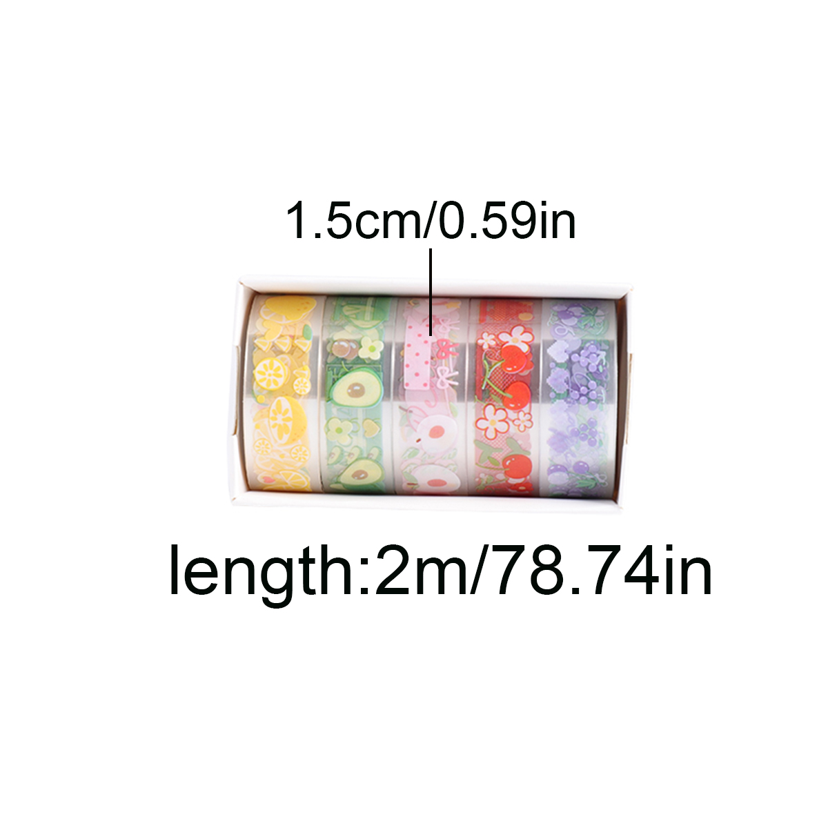 5 Rolls Clear PET Washi Tape S - Washi Tape Rolls 评论和价格