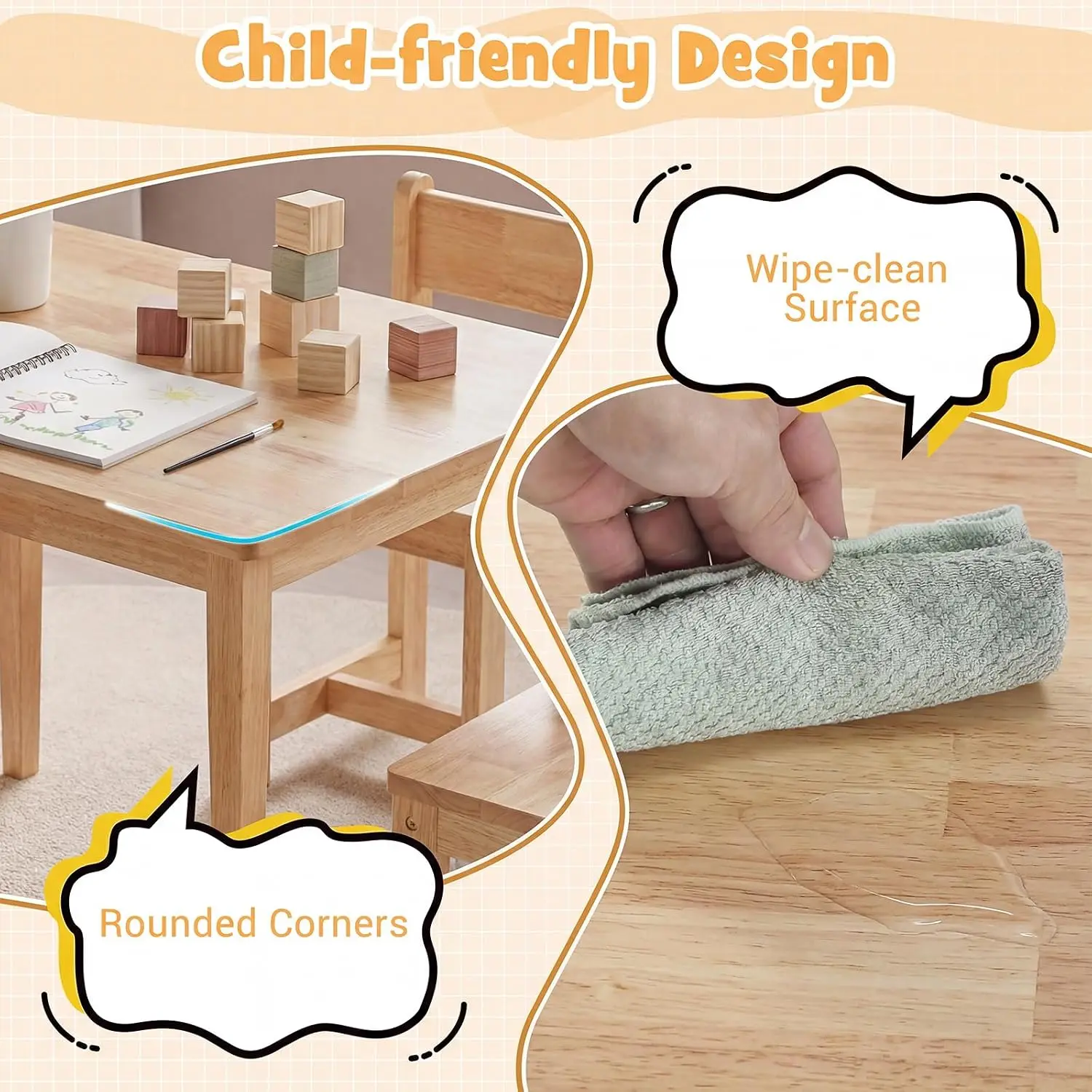 Kids Table and Chairs, 5 Piece - Art Craft Toddlers 评论和价格