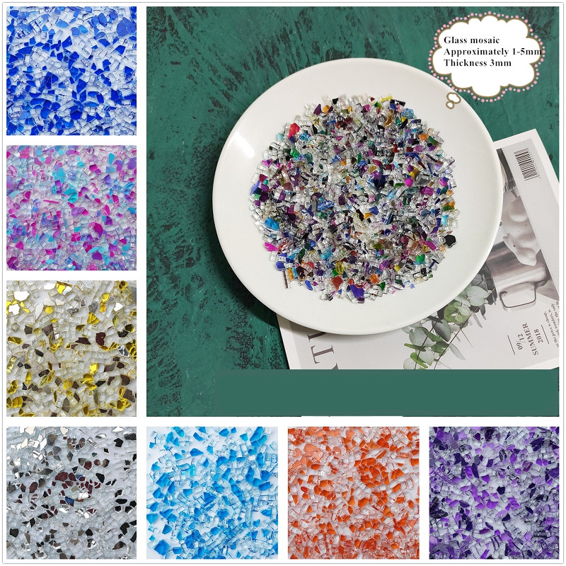 100g Mixed Color Crystal Glass - Art Craft Mirror 评论和价格