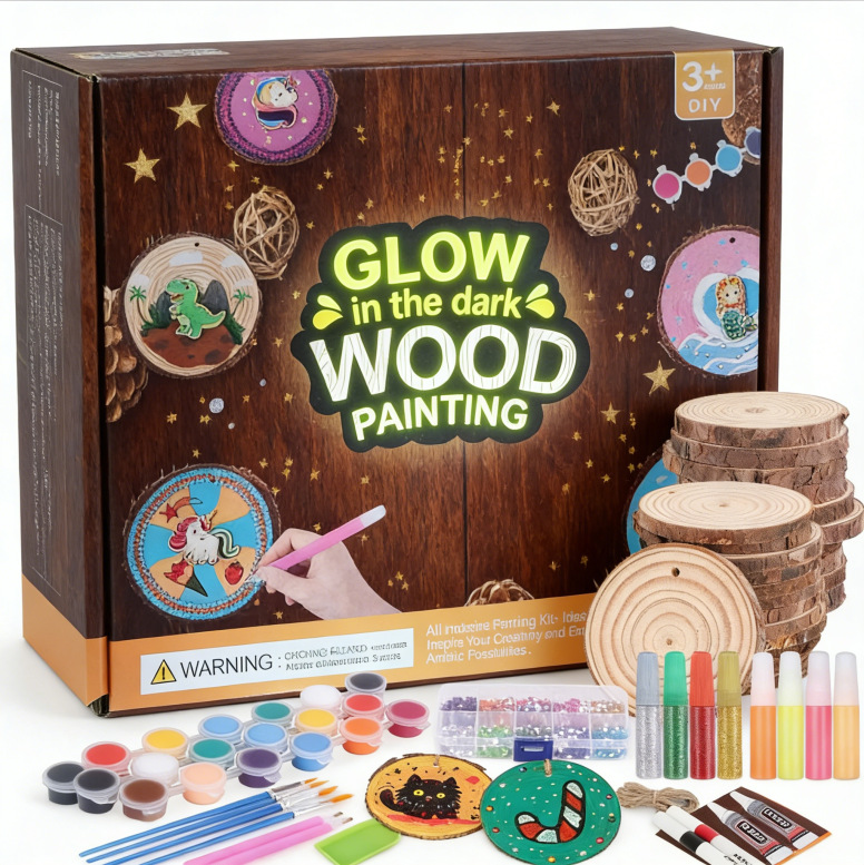 Kids Glow in Dark Wood Paintin - Art Craft Education 评论和价格
