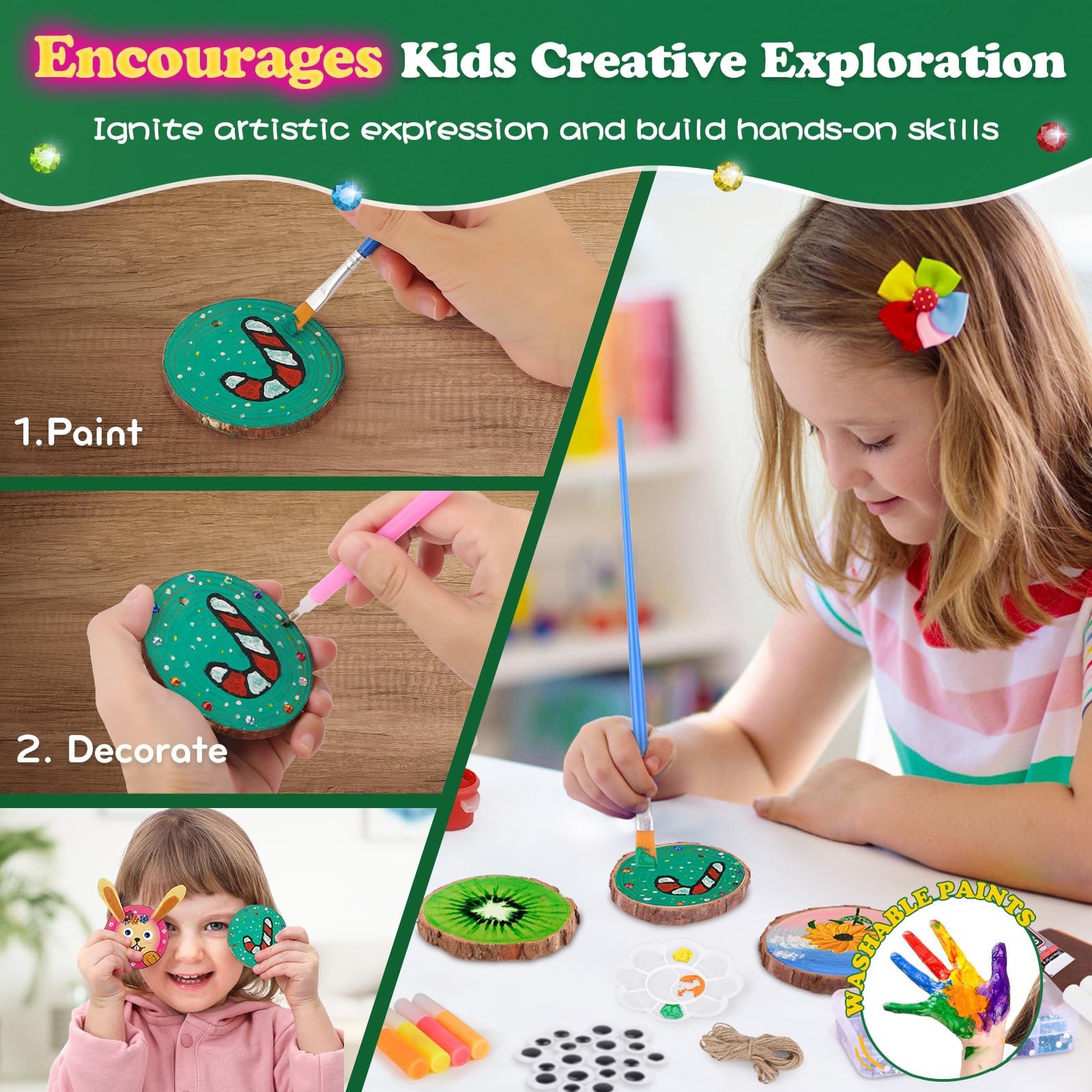 Kids Glow in Dark Wood Paintin - Art Craft Education 评论和价格