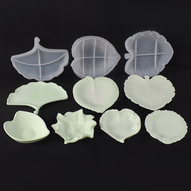 Plaster Cement DIY Leaf Dish M - Art Craft Mirror 评论和价格