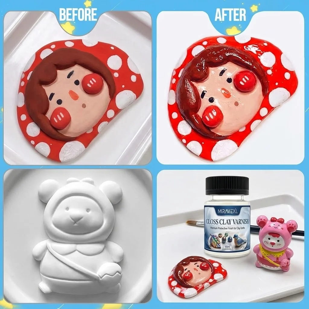 MIRAVEXL High Gloss Clay Varni - Air Dry Clay 评论和价格