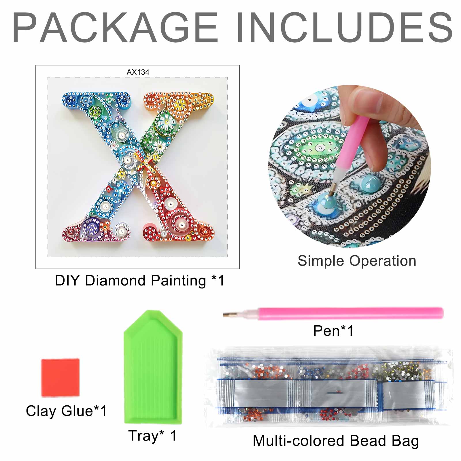 Special Shaped Diamond Art pai - Art And Craft Letter X 评论和价格