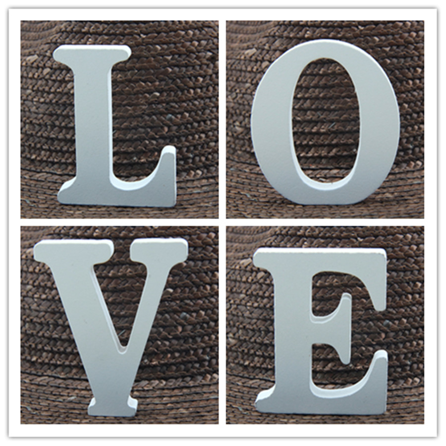 1pc 8CM White Wooden Letter En - Art Craft Names 评论和价格