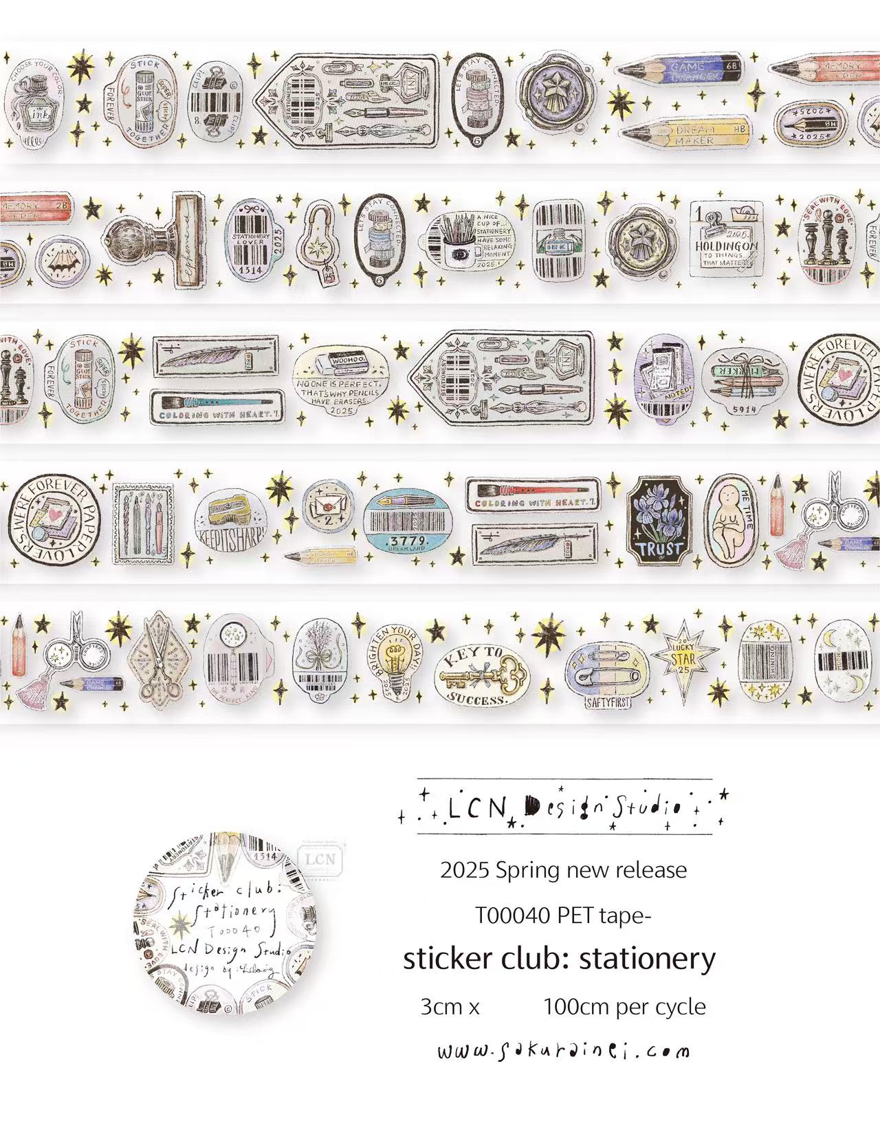 1 Loop LCN Vintage Sticker Clu - Washi Tape Rolls 评论和价格