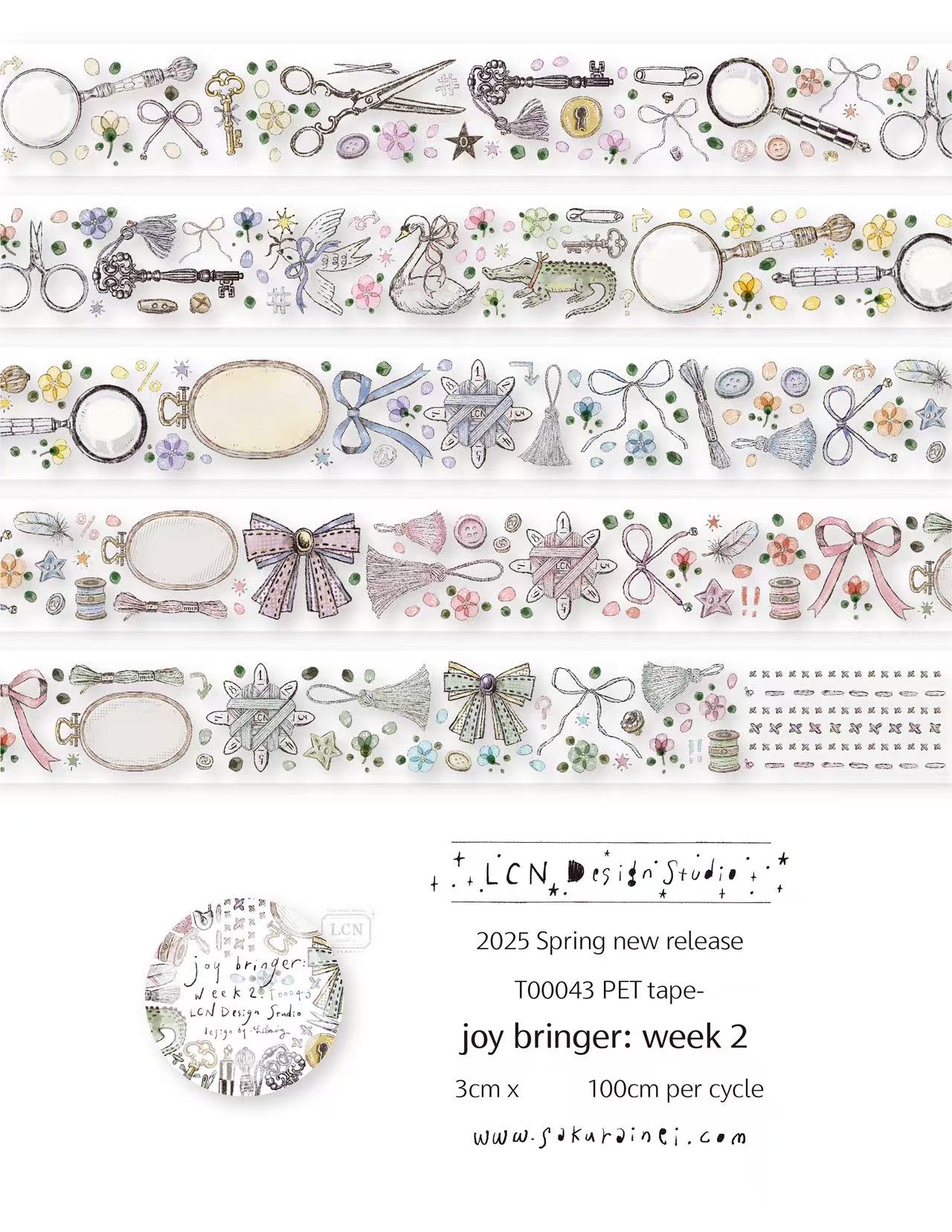 1 Loop LCN Vintage Sticker Clu - Washi Tape Rolls 评论和价格