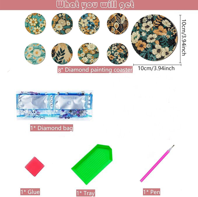 8 Pieces DIY Diamond Painting  - Art Craft Flower 评论和价格