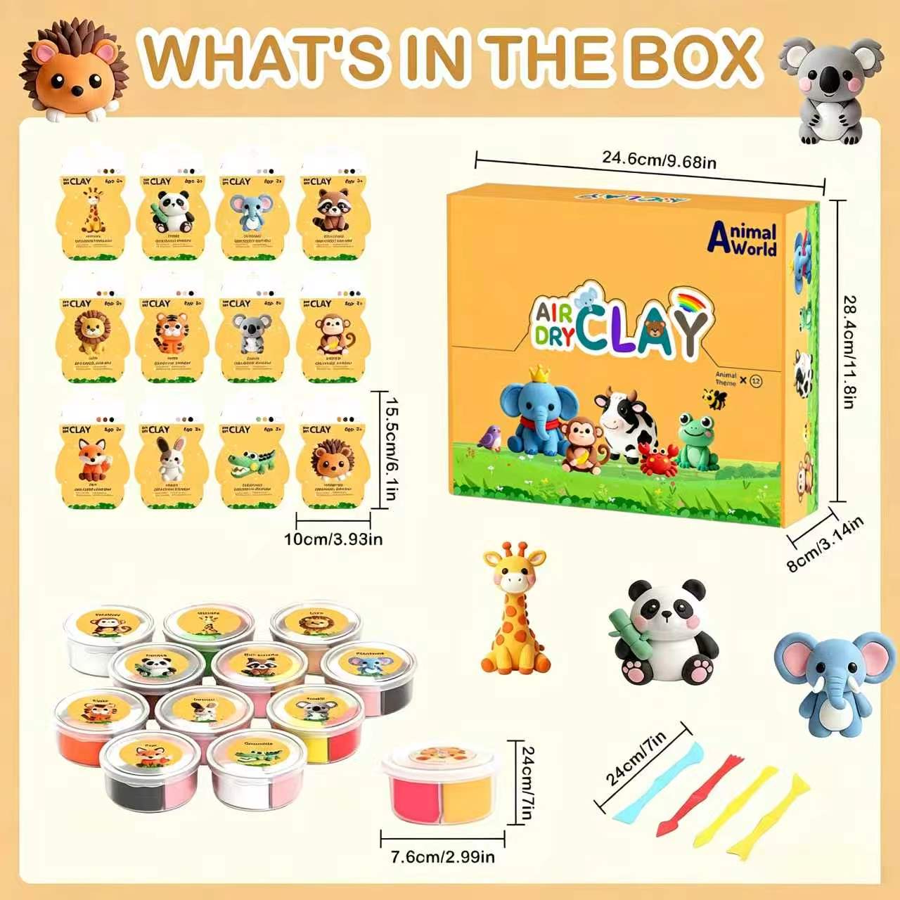 Air Dry Clay Kit with 12 Anima - Air Dry Clay 评论和价格