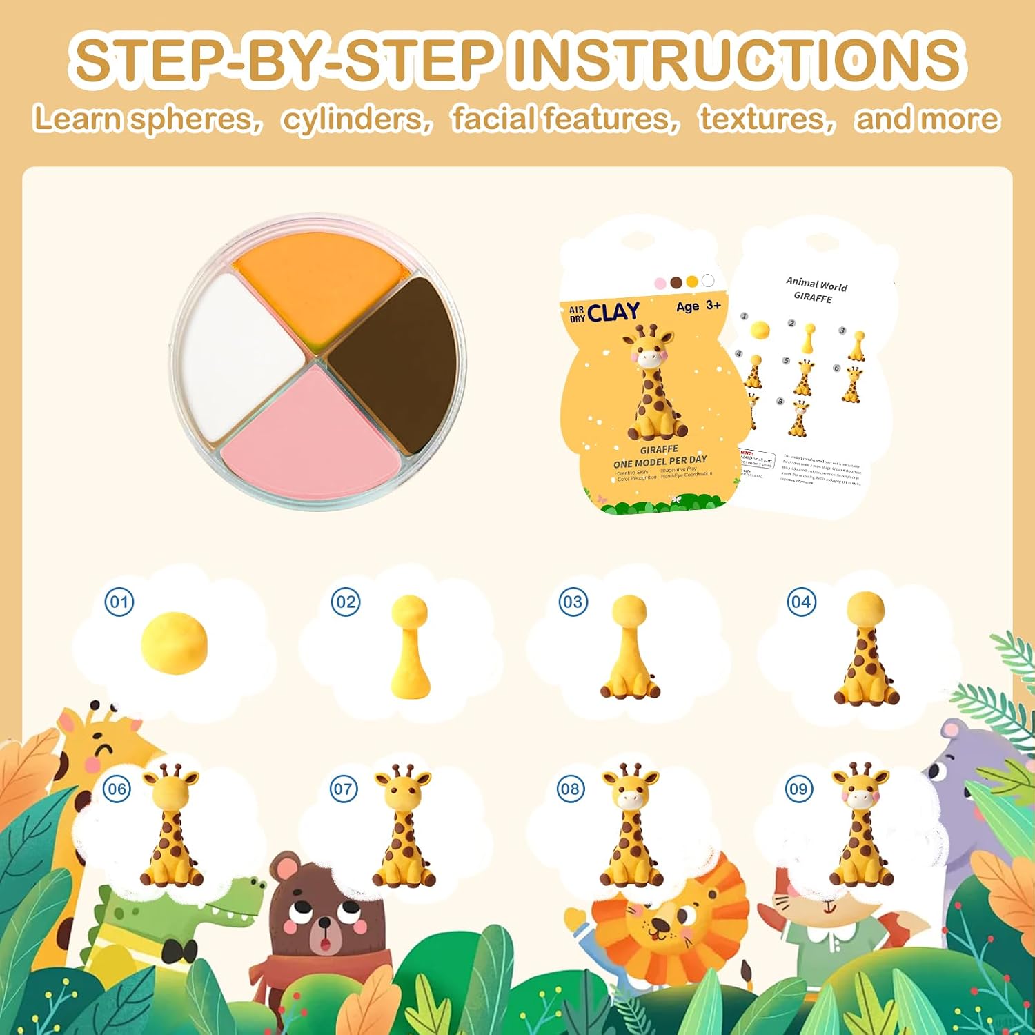 Air Dry Clay Kit with 12 Anima - Air Dry Clay 评论和价格
